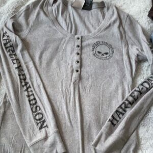Harley-Davidson Gray Motorcycle Long Sleeve women’s 2xl